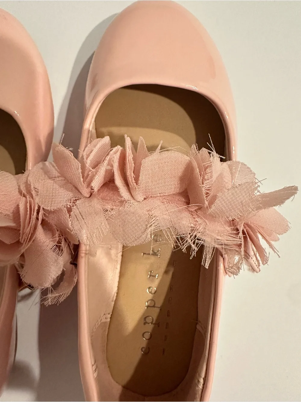 Copper Key Girls Blossom Chiffon Floral Mary Jane Shoes Blush Size 11